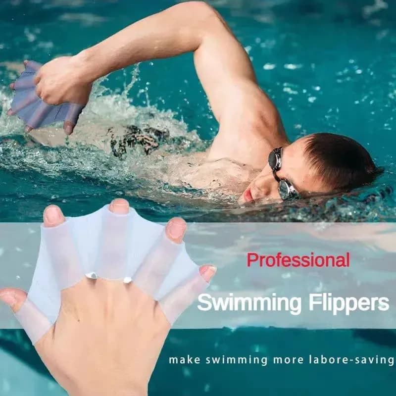 image-MOONBIFFY Silicone Swim Fins Webbed Gloves Adult Kids