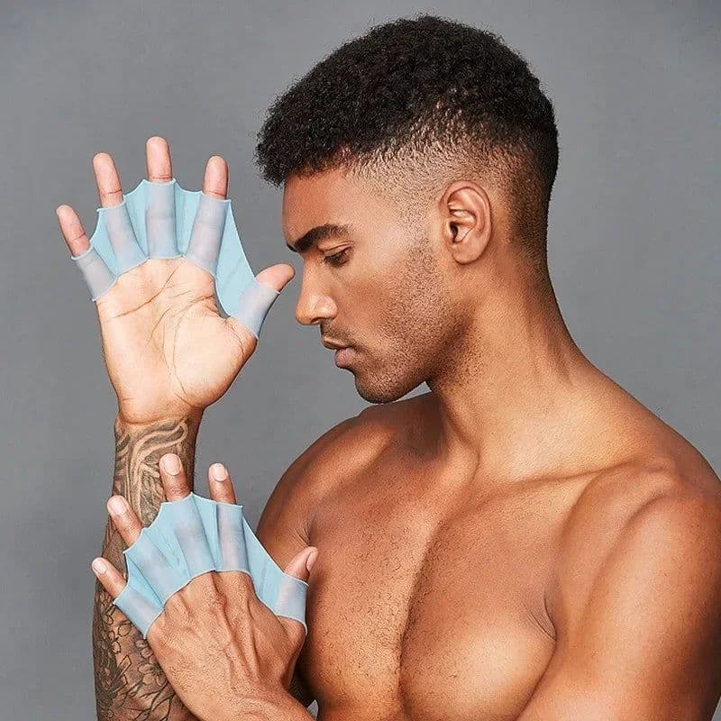 image-MOONBIFFY Silicone Swim Fins Webbed Gloves Adult Kids