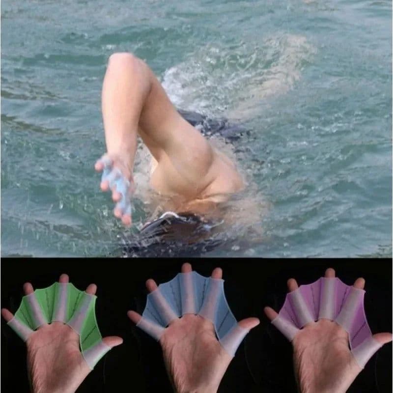 image-MOONBIFFY Silicone Swim Fins Webbed Gloves Adult Kids