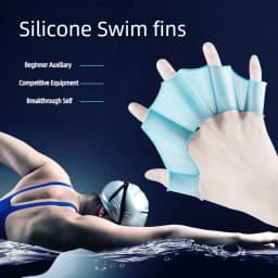 image-Silicone Swimming Hand Paddles Diving Gloves Training