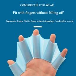 image-Silicone Swimming Hand Paddles Diving Gloves Training