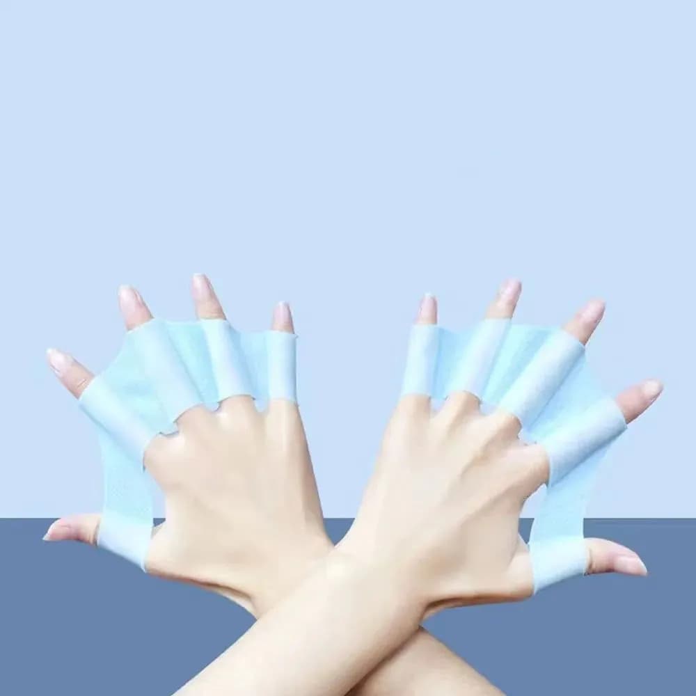 image-Silicone Swimming Hand Paddles Diving Gloves Training