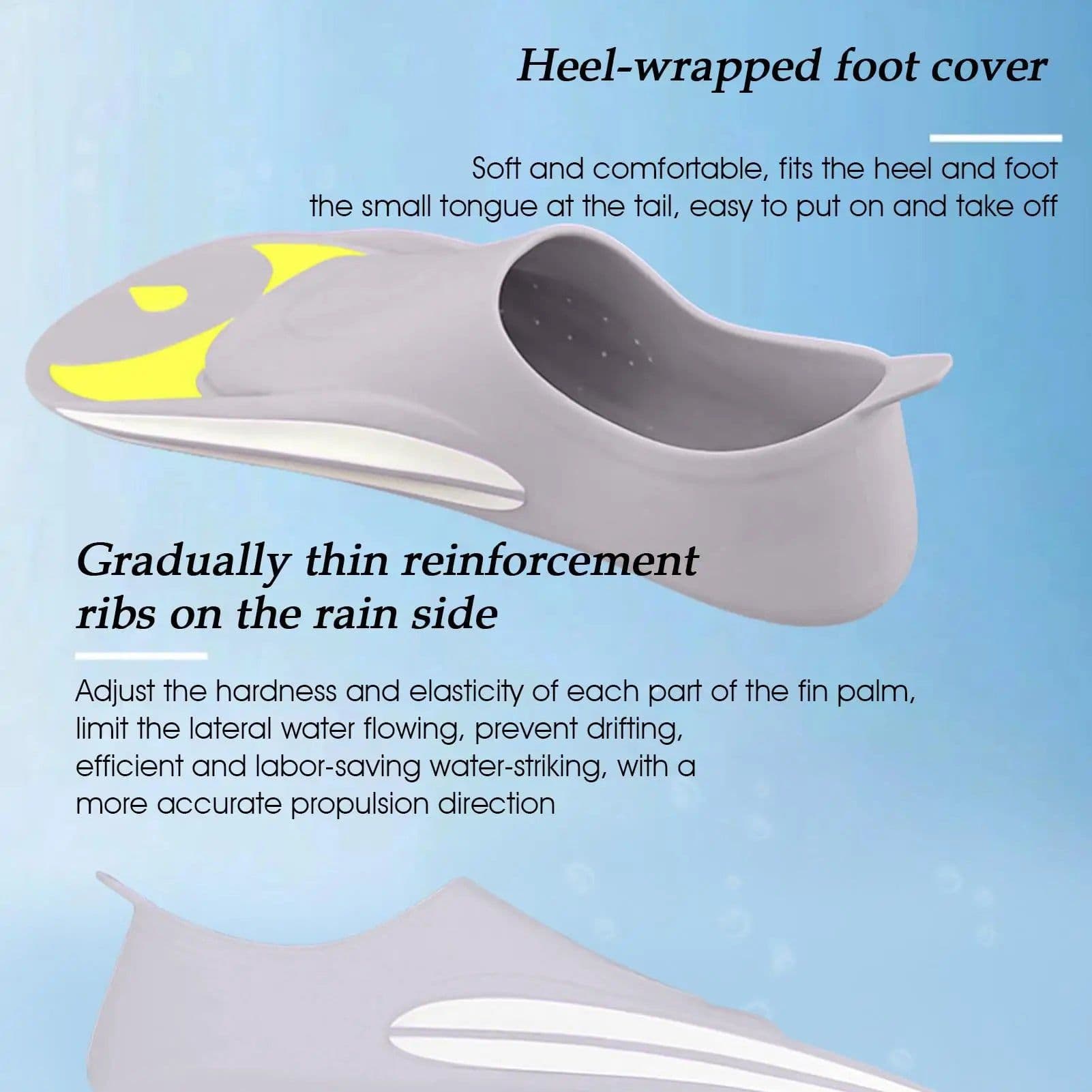 image-Swim Training Fins Short Compact Unisex XS-XL