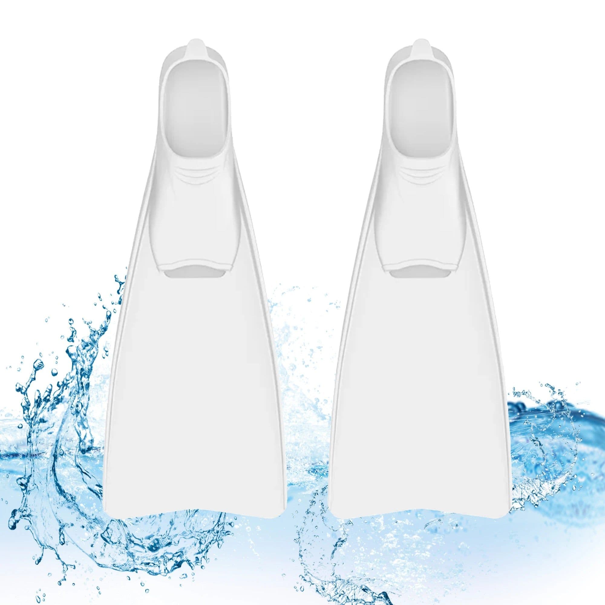 image-Adult Snorkeling Fins Webbed Diving Flippers Black White
