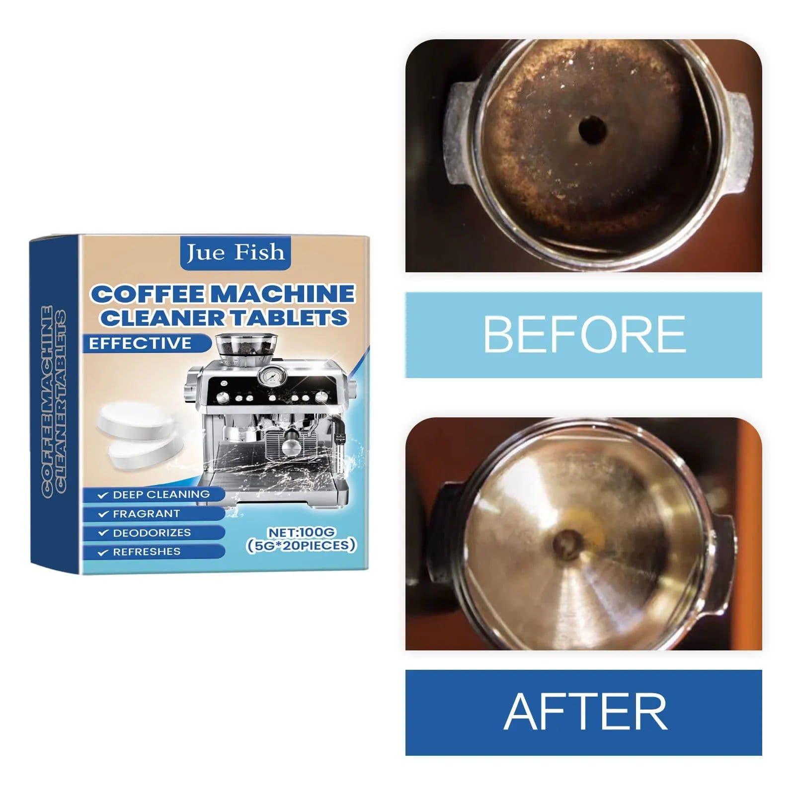 image-Jue Fish Coffee Machine Cleaner Tablet 100g