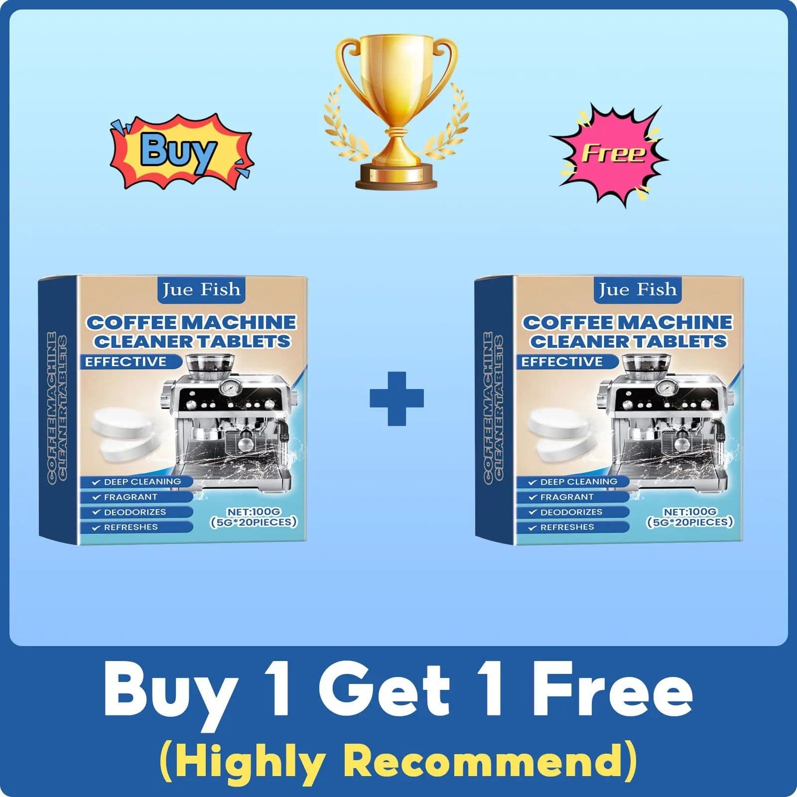 image-Jue Fish Coffee Machine Cleaner Tablet 100g