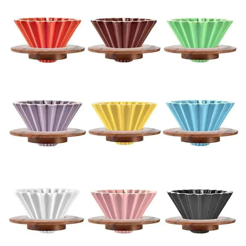 image-PEISIC Ceramic Pour Over Coffee Dripper Cone Filter Cup