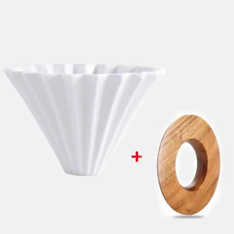 image-PEISIC Ceramic Pour Over Coffee Dripper Cone Filter Cup