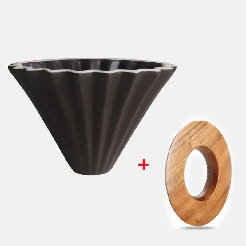 image-PEISIC Ceramic Pour Over Coffee Dripper Cone Filter Cup