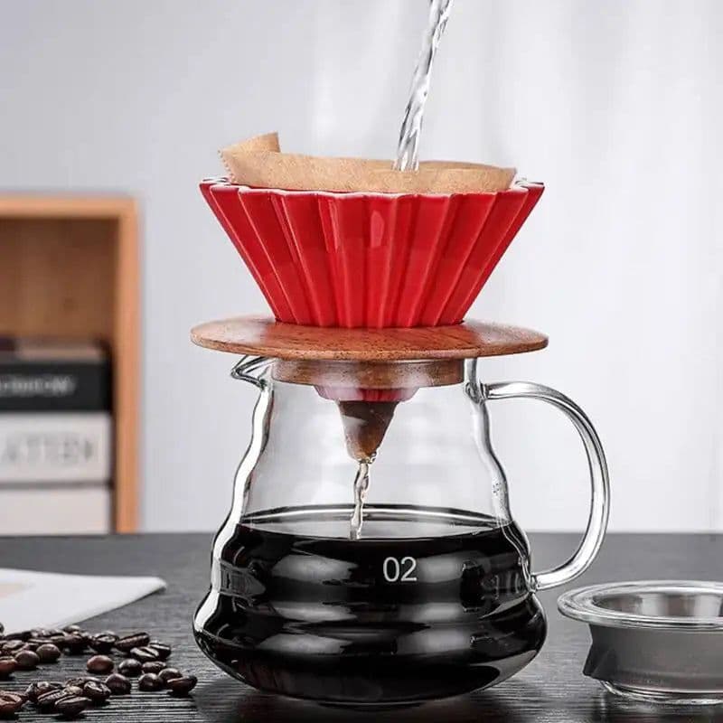 image-PEISIC Ceramic Pour Over Coffee Dripper Cone Filter Cup