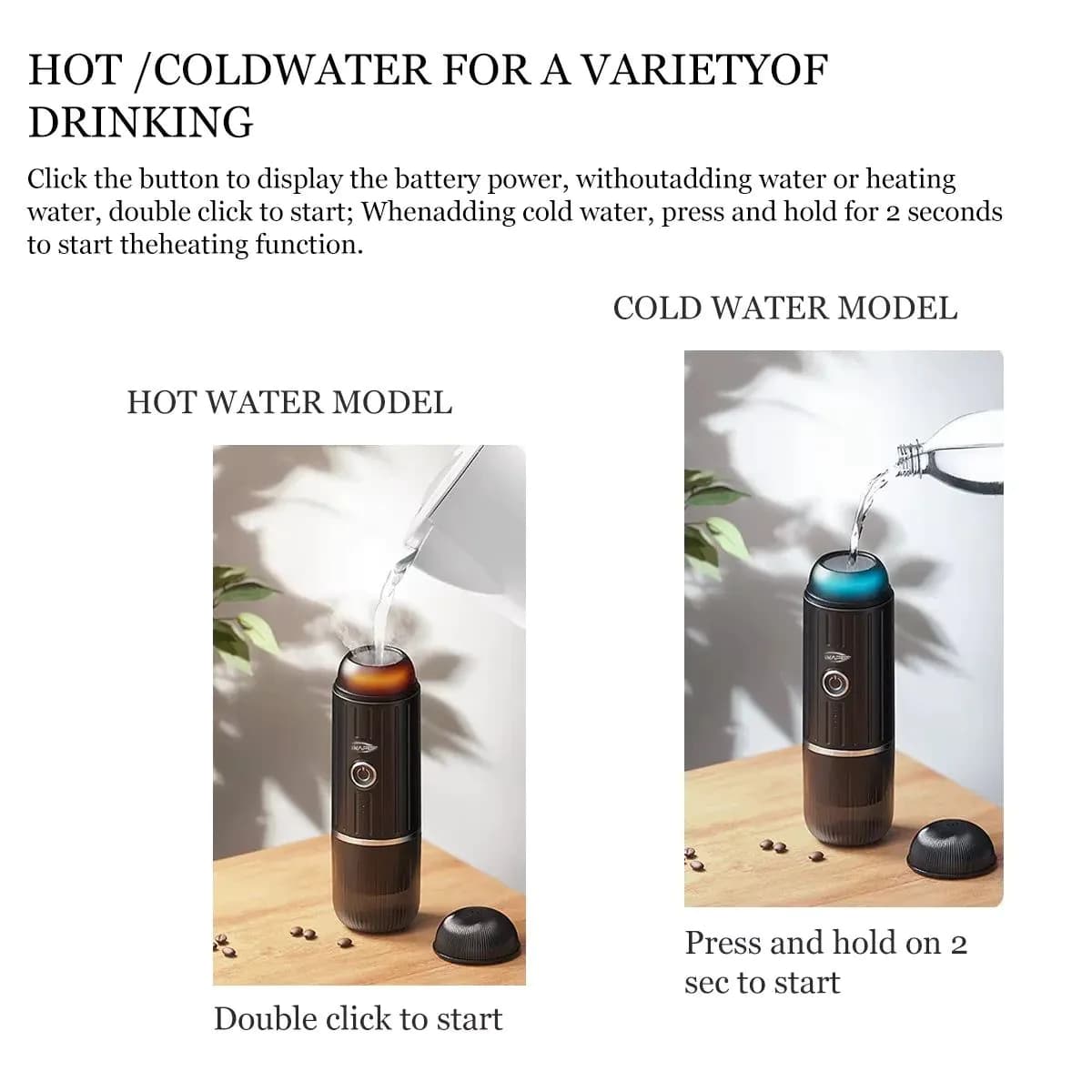 image-IKAPE Portable Electric Coffee Maker, Capsule/Ground