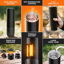image-RECAFIM Portable Espresso Machine 19-Bar 7800mAh