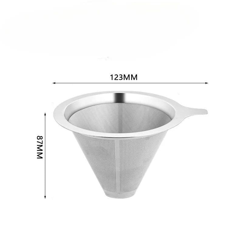 image-Stainless Steel Pour Over Coffee Dripper Reusable Mesh