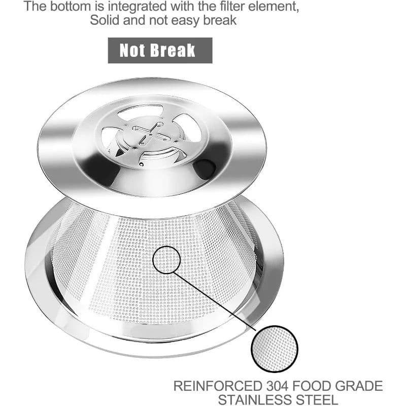 image-Stainless Steel Pour Over Coffee Dripper Reusable Mesh