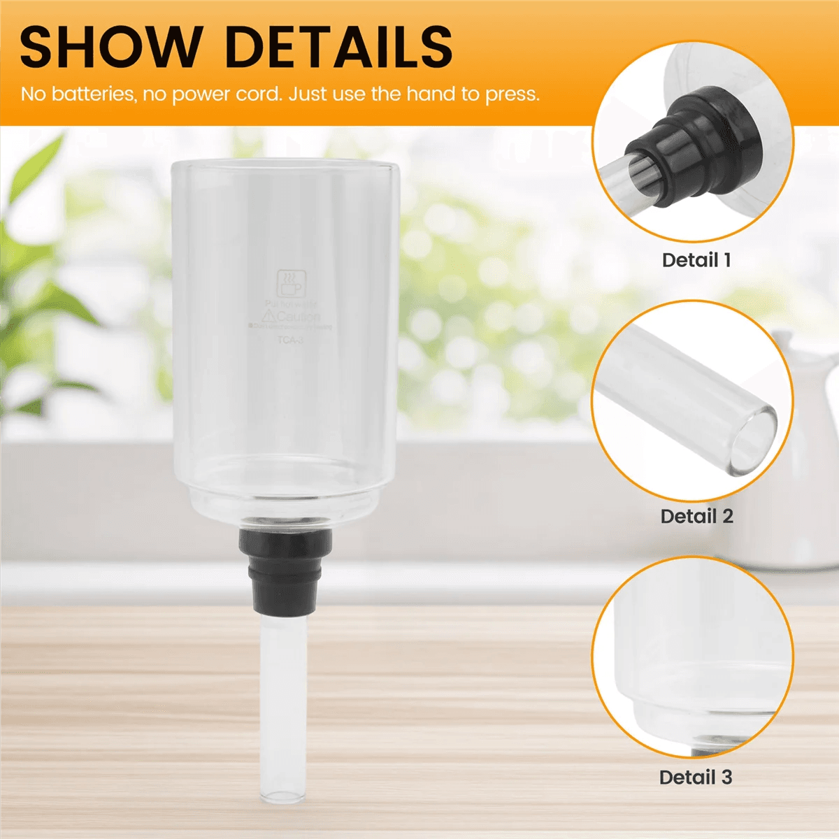 image-OQZEX Coffee Syphon Pot Accessories 3-Cup Glass