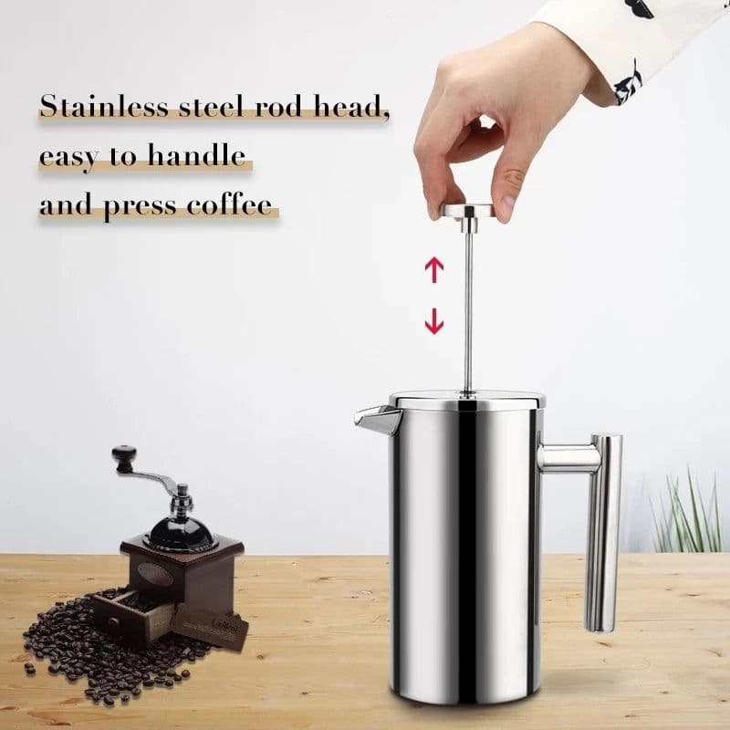 image-French Press Coffee Maker Stainless Steel 1.5L/2L