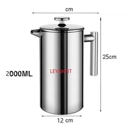 image-French Press Coffee Maker Stainless Steel 1.5L/2L