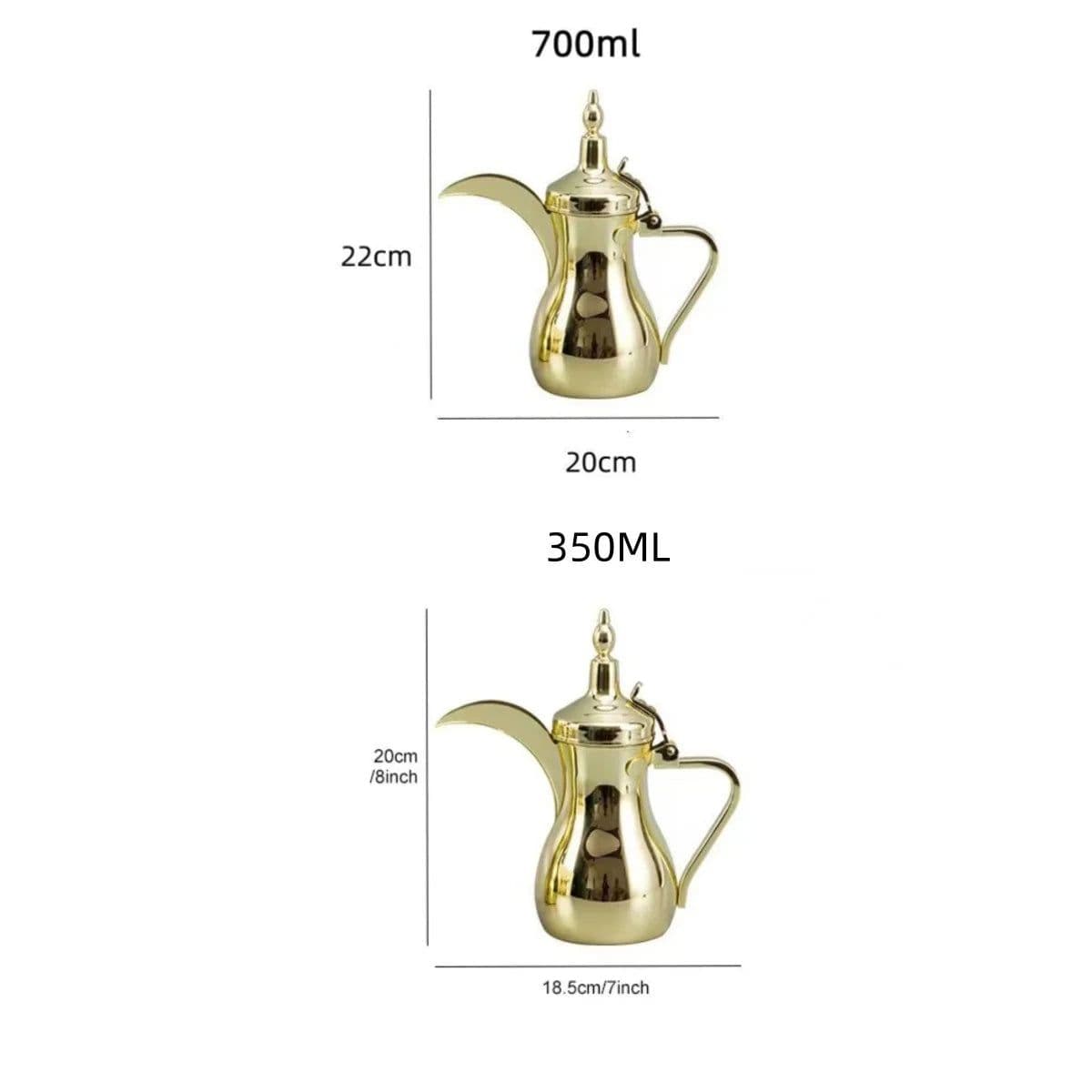 image-Golden Arabic Coffee Pot 500/700ML Stainless Steel