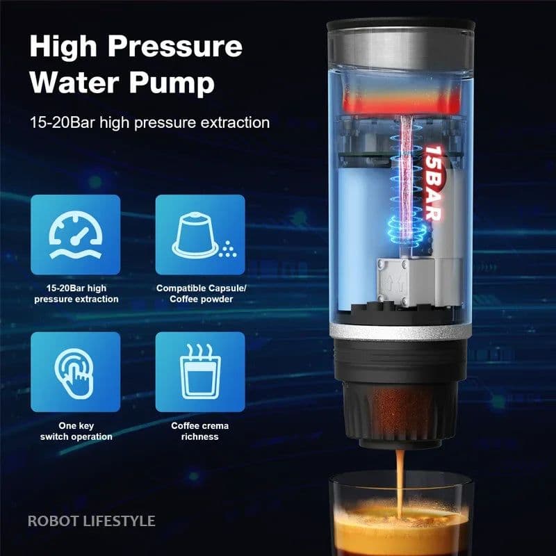 image-Robot Lifestyle RL08 Portable Coffee Maker 9000mAh