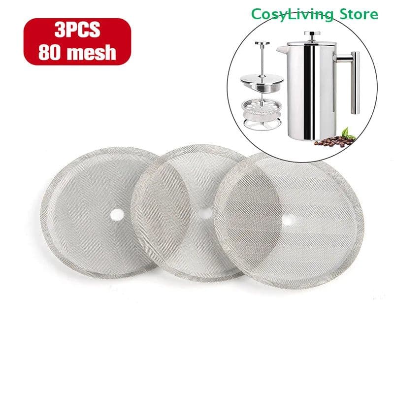 image-3Pcs Stainless Steel French Press Coffee Filter