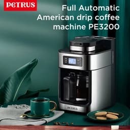 image-Petrus PE3200 Drip Coffee Maker 10-Cup Grinder