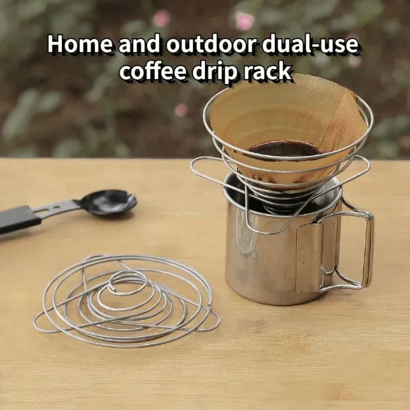 image-Spring Loaded Coffee Filter Holder, Stainless Steel