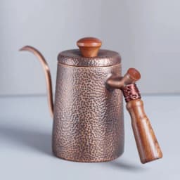 image-Pure Red Copper Turkish Coffee Maker Set with Gooseneck Kettle
