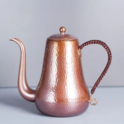 image-Pure Red Copper Turkish Coffee Maker Set with Gooseneck Kettle