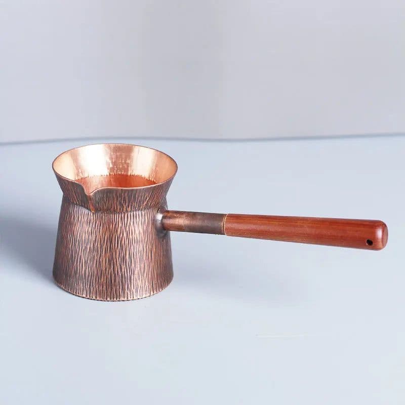 image-Pure Red Copper Turkish Coffee Maker Set with Gooseneck Kettle