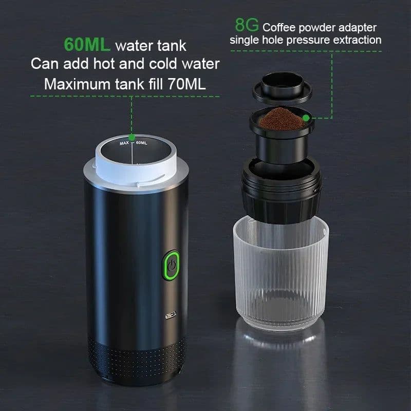 image-Denokin KF-JN-02 Portable Espresso Machine 20 Bar