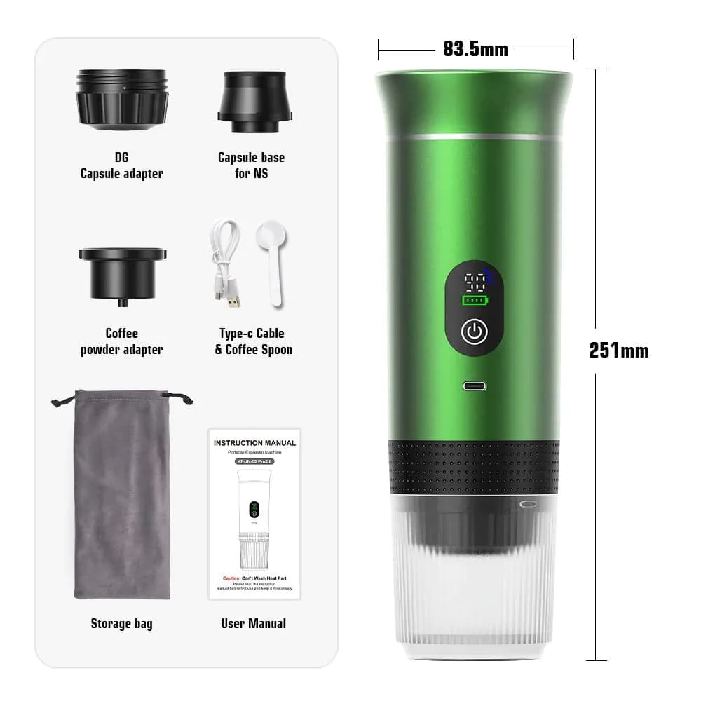 image-DENOKIN KF-JN-02pro2.0 Portable Espresso Machine 20 Bar