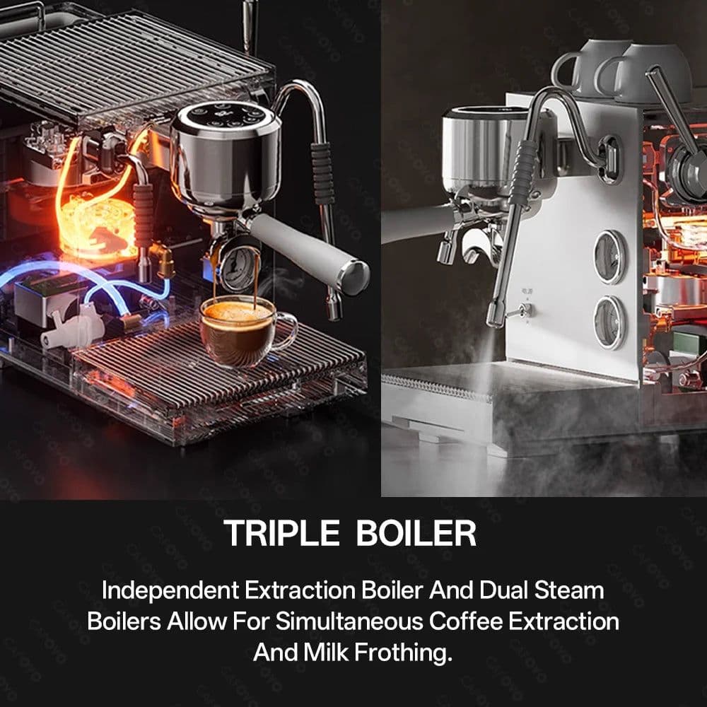image-CAFOVO E120 Semi-Automatic Espresso Machine 9Bar