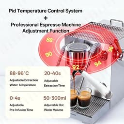 image-CAFOVO E120 Semi-Automatic Espresso Machine 9Bar