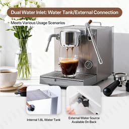 image-CAFOVO E120 Semi-Automatic Espresso Machine 9Bar
