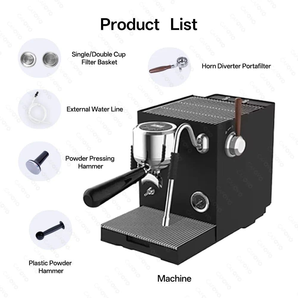 image-CAFOVO E120 Semi-Automatic Espresso Machine 9Bar