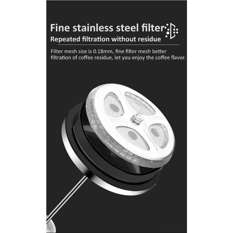image-French Press Coffee Maker 350ML Glass Stainless Steel
