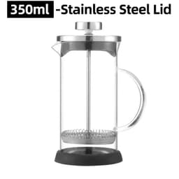 image-French Press Coffee Maker 350ML Glass Stainless Steel