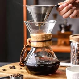 image-Glass Coffee Percolator 400ml with Stainless Steel Filter