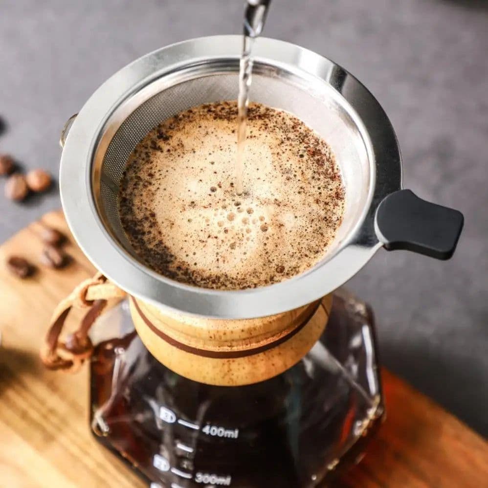 image-Glass Coffee Percolator 400ml with Stainless Steel Filter