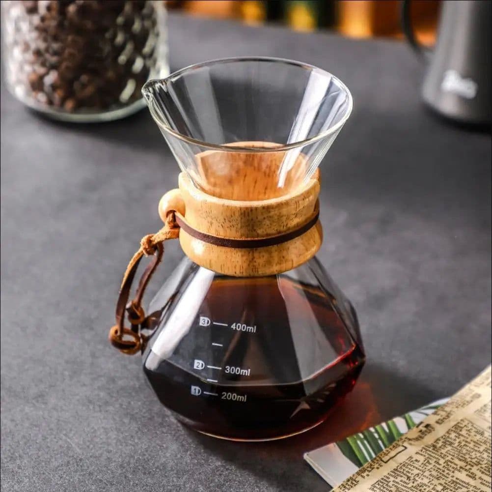image-Glass Coffee Percolator 400ml with Stainless Steel Filter
