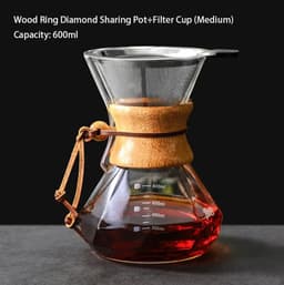 image-Glass Coffee Percolator 400ml with Stainless Steel Filter