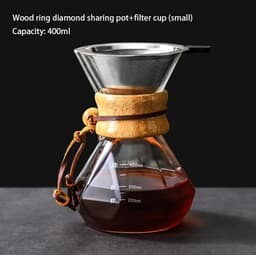 image-Glass Coffee Percolator 400ml with Stainless Steel Filter