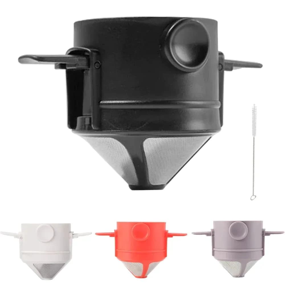 image-Foldable Reusable Stainless Steel Coffee Dripper