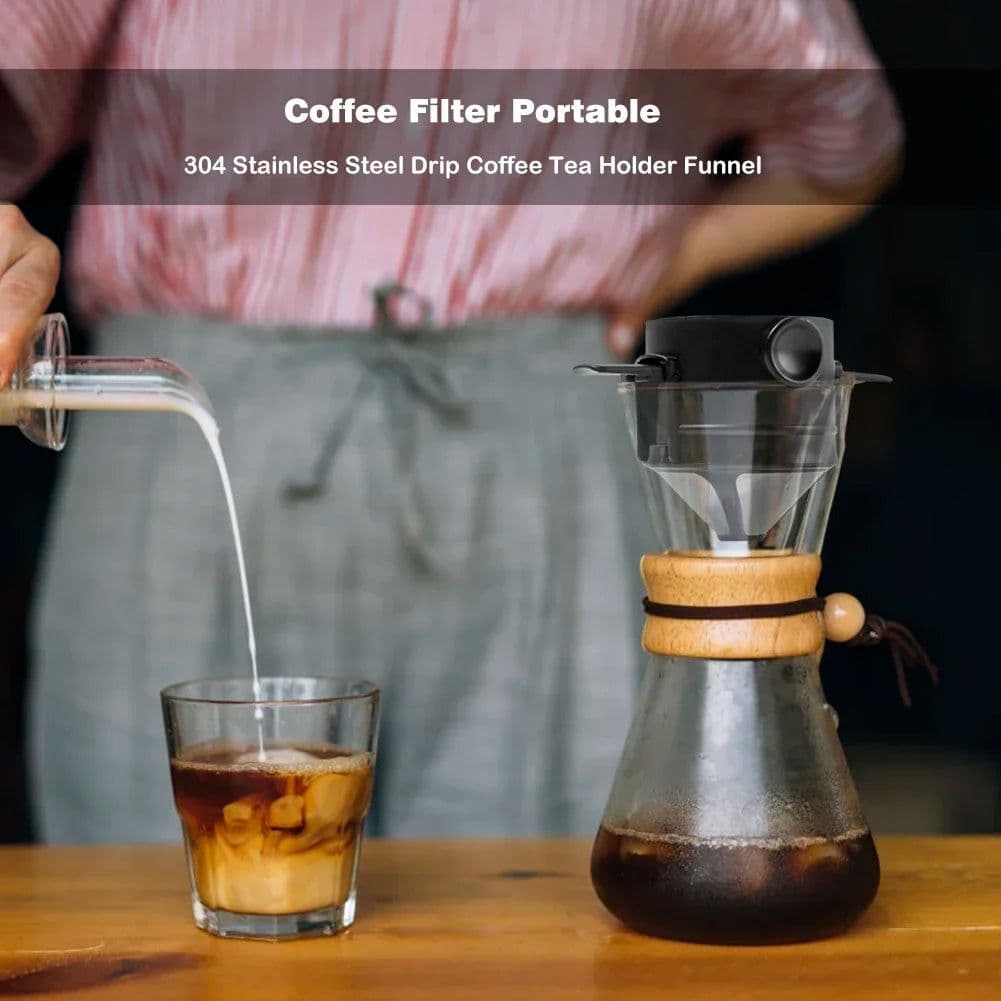 image-Foldable Reusable Stainless Steel Coffee Dripper