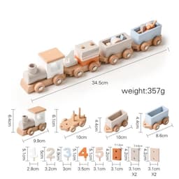 image-Wooden Train Set Toy for Kids