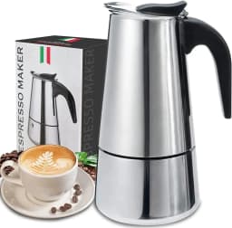 image-Stainless Steel Moka Pot Coffee Maker 9 Cups