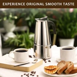 image-Stainless Steel Moka Pot Coffee Maker 9 Cups