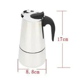 image-Stainless Steel Moka Pot Coffee Maker 9 Cups