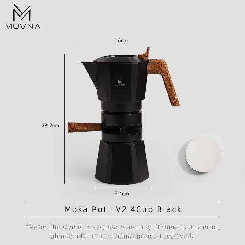 image-MUVNA Espresso Moka Pot 2/4 Cup Stovetop Coffee Maker