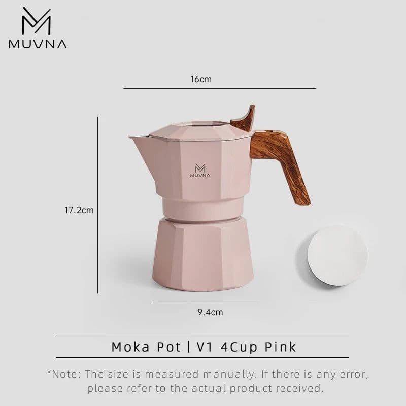 image-MUVNA Espresso Moka Pot 2/4 Cup Stovetop Coffee Maker